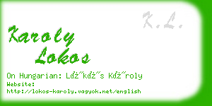 karoly lokos business card